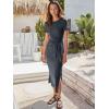 imageANRABESS Womens 2026 Summer Maxi Tshirt Dress Short Sleeve Crewneck Tie Waist Casual Slim Fit Slit Spring Long Beach DressesGray Green