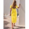 imageANRABESS Womens 2026 Summer Maxi Tshirt Dress Short Sleeve Crewneck Tie Waist Casual Slim Fit Slit Spring Long Beach DressesMustard Yellow