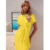 imageANRABESS Womens 2026 Summer Maxi Tshirt Dress Short Sleeve Crewneck Tie Waist Casual Slim Fit Slit Spring Long Beach DressesMustard Yellow