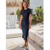 imageANRABESS Womens 2026 Summer Maxi Tshirt Dress Short Sleeve Crewneck Tie Waist Casual Slim Fit Slit Spring Long Beach DressesNavy Blue