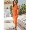 imageANRABESS Womens 2026 Summer Maxi Tshirt Dress Short Sleeve Crewneck Tie Waist Casual Slim Fit Slit Spring Long Beach DressesOrange