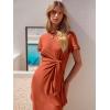 imageANRABESS Womens 2026 Summer Maxi Tshirt Dress Short Sleeve Crewneck Tie Waist Casual Slim Fit Slit Spring Long Beach DressesOrange Rust