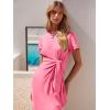 imageANRABESS Womens 2026 Summer Maxi Tshirt Dress Short Sleeve Crewneck Tie Waist Casual Slim Fit Slit Spring Long Beach DressesPink