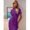 imageANRABESS Womens 2026 Summer Maxi Tshirt Dress Short Sleeve Crewneck Tie Waist Casual Slim Fit Slit Spring Long Beach DressesPurple