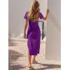 imageANRABESS Womens 2026 Summer Maxi Tshirt Dress Short Sleeve Crewneck Tie Waist Casual Slim Fit Slit Spring Long Beach DressesPurple