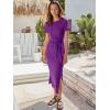 imageANRABESS Womens 2026 Summer Maxi Tshirt Dress Short Sleeve Crewneck Tie Waist Casual Slim Fit Slit Spring Long Beach DressesPurple