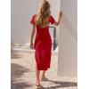 imageANRABESS Womens 2026 Summer Maxi Tshirt Dress Short Sleeve Crewneck Tie Waist Casual Slim Fit Slit Spring Long Beach DressesRed