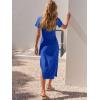 imageANRABESS Womens 2026 Summer Maxi Tshirt Dress Short Sleeve Crewneck Tie Waist Casual Slim Fit Slit Spring Long Beach DressesRoyal Blue