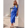 imageANRABESS Womens 2026 Summer Maxi Tshirt Dress Short Sleeve Crewneck Tie Waist Casual Slim Fit Slit Spring Long Beach DressesRoyal Blue