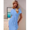 imageANRABESS Womens 2026 Summer Maxi Tshirt Dress Short Sleeve Crewneck Tie Waist Casual Slim Fit Slit Spring Long Beach DressesSky Blue