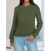 imageANRABESS Sweaters for Women Loose Fit Lightweight Soft Dressy Scalloped Long Sleeve Pullover Tops 2025 Fall Casual OutfitsArmy Green