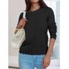 imageANRABESS Sweaters for Women Loose Fit Lightweight Soft Dressy Scalloped Long Sleeve Pullover Tops 2025 Fall Casual OutfitsBlack