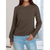 imageANRABESS Sweaters for Women Loose Fit Lightweight Soft Dressy Scalloped Long Sleeve Pullover Tops 2025 Fall Casual OutfitsBrown
