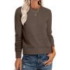 imageANRABESS Sweaters for Women Loose Fit Lightweight Soft Dressy Scalloped Long Sleeve Pullover Tops 2025 Fall Casual OutfitsBrown