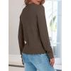 imageANRABESS Sweaters for Women Loose Fit Lightweight Soft Dressy Scalloped Long Sleeve Pullover Tops 2025 Fall Casual OutfitsBrown