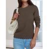imageANRABESS Sweaters for Women Loose Fit Lightweight Soft Dressy Scalloped Long Sleeve Pullover Tops 2025 Fall Casual OutfitsBrown