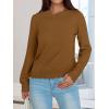 imageANRABESS Sweaters for Women Loose Fit Lightweight Soft Dressy Scalloped Long Sleeve Pullover Tops 2025 Fall Casual OutfitsCaramel