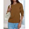 imageANRABESS Sweaters for Women Loose Fit Lightweight Soft Dressy Scalloped Long Sleeve Pullover Tops 2025 Fall Casual OutfitsCaramel