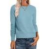 imageANRABESS Sweaters for Women Loose Fit Lightweight Soft Dressy Scalloped Long Sleeve Pullover Tops 2025 Fall Casual OutfitsLight Blue