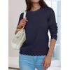imageANRABESS Sweaters for Women Loose Fit Lightweight Soft Dressy Scalloped Long Sleeve Pullover Tops 2025 Fall Casual OutfitsNavy Blue