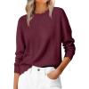 imageANRABESS Sweaters for Women Loose Fit Lightweight Soft Dressy Scalloped Long Sleeve Pullover Tops 2025 Fall Casual OutfitsWine Red