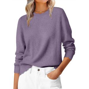 imageANRABESS Sweaters for Women Loose Fit Lightweight Soft Dressy Scalloped Long Sleeve Pullover Tops 2025 Fall Casual OutfitsPurple