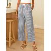 imageANRABESS Women Striped Gingham Palazzo Cropped Pants Wide Leg Pajama Lounge Pant Plaid PJ Bottoms Cute Trousers with PocketsBlack White Stripe