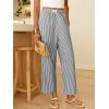 imageANRABESS Women Striped Gingham Palazzo Cropped Pants Wide Leg Pajama Lounge Pant Plaid PJ Bottoms Cute Trousers with PocketsBlack White Stripe