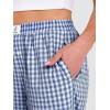 imageANRABESS Women Striped Gingham Palazzo Cropped Pants Wide Leg Pajama Lounge Pant Plaid PJ Bottoms Cute Trousers with PocketsBlue White Plaid