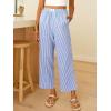 imageANRABESS Women Striped Gingham Palazzo Cropped Pants Wide Leg Pajama Lounge Pant Plaid PJ Bottoms Cute Trousers with PocketsBlue White Stripe