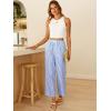 imageANRABESS Women Striped Gingham Palazzo Cropped Pants Wide Leg Pajama Lounge Pant Plaid PJ Bottoms Cute Trousers with PocketsBlue White Stripe