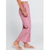 imageANRABESS Women Striped Gingham Palazzo Cropped Pants Wide Leg Pajama Lounge Pant Plaid PJ Bottoms Cute Trousers with PocketsRed White Plaid