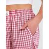 imageANRABESS Women Striped Gingham Palazzo Cropped Pants Wide Leg Pajama Lounge Pant Plaid PJ Bottoms Cute Trousers with PocketsRed White Plaid