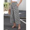 imageANRABESS Women Striped Gingham Wide Leg Palazzo Pants Casual Lounge Cute Comfy Plaid Checkered Pajama PJ Bottoms with PocketsBlack White Plaid