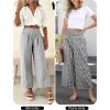 imageANRABESS Women Striped Gingham Wide Leg Palazzo Pants Casual Lounge Cute Comfy Plaid Checkered Pajama PJ Bottoms with PocketsBlack White Plaid