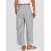 imageANRABESS Women Striped Gingham Wide Leg Palazzo Pants Casual Lounge Cute Comfy Plaid Checkered Pajama PJ Bottoms with PocketsBlack White Stripe