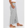 imageANRABESS Women Striped Gingham Wide Leg Palazzo Pants Casual Lounge Cute Comfy Plaid Checkered Pajama PJ Bottoms with PocketsBlack White Stripe