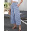 imageANRABESS Women Striped Gingham Wide Leg Palazzo Pants Casual Lounge Cute Comfy Plaid Checkered Pajama PJ Bottoms with PocketsBlue White Plaid