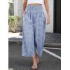 imageANRABESS Women Striped Gingham Wide Leg Palazzo Pants Casual Lounge Cute Comfy Plaid Checkered Pajama PJ Bottoms with PocketsBlue White Plaid