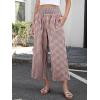 imageANRABESS Women Striped Gingham Wide Leg Palazzo Pants Casual Lounge Cute Comfy Plaid Checkered Pajama PJ Bottoms with PocketsBrown White Plaid