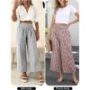 imageANRABESS Women Striped Gingham Wide Leg Palazzo Pants Casual Lounge Cute Comfy Plaid Checkered Pajama PJ Bottoms with PocketsBrown White Plaid