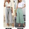 imageANRABESS Women Striped Gingham Wide Leg Palazzo Pants Casual Lounge Cute Comfy Plaid Checkered Pajama PJ Bottoms with PocketsGreen White Plaid