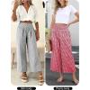 imageANRABESS Women Striped Gingham Wide Leg Palazzo Pants Casual Lounge Cute Comfy Plaid Checkered Pajama PJ Bottoms with PocketsRed White Plaid