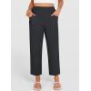 imageANRABESS Womens Cropped Pants 2026 Summer Casual Elastic High Waisted Lounge Capri Tapered Ankle Beach Trousers Work OutfitsBlack