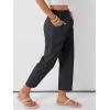 imageANRABESS Womens Cropped Pants 2026 Summer Casual Elastic High Waisted Lounge Capri Tapered Ankle Beach Trousers Work OutfitsBlack