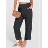 imageANRABESS Womens Cropped Pants 2026 Summer Casual Elastic High Waisted Lounge Capri Tapered Ankle Beach Trousers Work OutfitsBlack