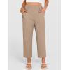 imageANRABESS Womens Cropped Pants 2026 Summer Casual Elastic High Waisted Lounge Capri Tapered Ankle Beach Trousers Work OutfitsKhaki