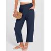 imageANRABESS Womens Cropped Pants 2026 Summer Casual Elastic High Waisted Lounge Capri Tapered Ankle Beach Trousers Work OutfitsNavy Blue