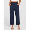 imageANRABESS Womens Cropped Pants 2026 Summer Casual Elastic High Waisted Lounge Capri Tapered Ankle Beach Trousers Work OutfitsNavy Blue