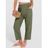 imageANRABESS Womens Cropped Pants 2026 Summer Casual Elastic High Waisted Lounge Capri Tapered Ankle Beach Trousers Work OutfitsOlive Green